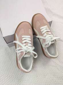 秋冬女士透气粉色鞋子，学生休闲运动鞋，新款春夏软底百搭运动鞋 - 粉色 - 查看 4