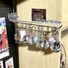 1 件/2 件壁挂式钥匙扣展示架，多功能存储整理器，用于徽章、饰物、珠宝、发饰 - 节省空间