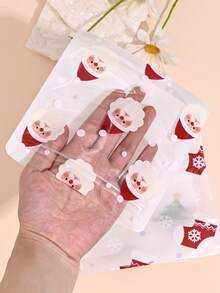 20 件圣诞卡通圣诞老人铃铛驯鹿星星圣诞树印花礼品袋珠宝配饰收纳袋适用于节日派对婚礼家居，混合装随机发货 - 彩色 - 查看 4