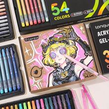 LANGUO 新款丙烯画笔升级版 6/36/54/72/90色套装中性笔 1.0mm 细头彩色笔 适合学生绘画 DIY涂鸦 学习重点标记 素描本涂色 可堆叠艺术日记本标记 学生笔记用 - 彩色 - 查看 11