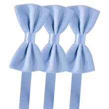 carahere 3pcs Men's Bow Ties Set, Black, Navy Blue, Light Blue, Dark Green Solid Color Pre-Tied Adjustable Bow Ties, Suitable For Formal Occasions, Casual Parties, Weddings, Tuxedos, For Adult Men Or Teenagers 13 Years Old And Above