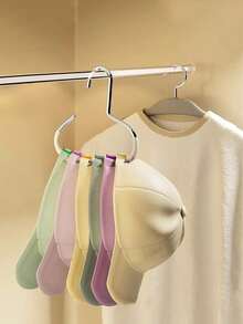 不锈钢圆形衣架，防滑悬挂式收纳架，创意圆形衣钩，可用于收纳帽子、吊带、领带、围巾、内衣等，适用于衣柜收纳 - 彩色 - 查看 3