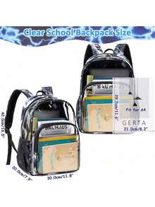 Polaris Clear Backpacks For School Heavy Duty Transparent See Through Clear Backpack Stadium Approved Clear Bookbag For Boys College School Clear Backpack For Concert Work Sport Travel - 藍色閃電 - 查看 9