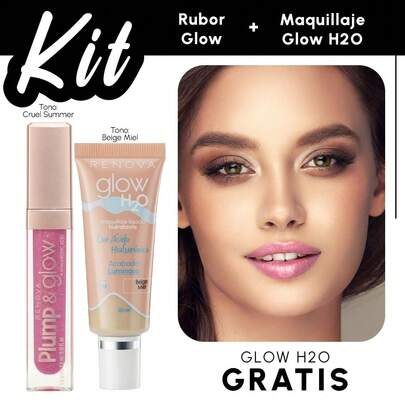 Renova Kit Gloss Glow Cruel Summer Y Maquillaje Liquido H2o Miel