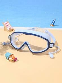 1 件装卡通彩色硅胶游泳镜，防水防雾大框耳塞一体式游泳镜，适合男孩和女孩