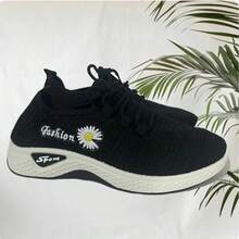 2025 HOT NEW Women's Air Mesh Sneakers 2025 Spring Summer New Soft Sole Lightweight Casual Running Shoes Flat ≤1cm Fashion - Black - View 9