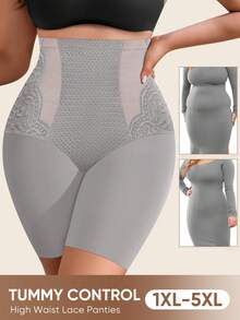 MIOTAN Culotte gaine grande taille pour femmes à taille haute en dentelle, contrôle du ventre et rehaussement des fesses, couvrance intégrale