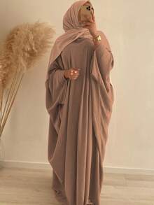 3pcs/Set Muslim Dress + Robe + Belt, Classic Abaya Set - Multicolor - View 4