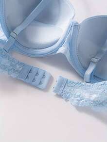 3pcs Minimalist Sexy Solid Color Lace Patchwork Spaghetti Strap Bras For Women - Multicolor - View 6