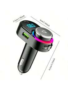 1 pieza Reproductor de MP3 para coche con cargador de teléfono | Bluetooth 5.3 | Manos libres | Transmisor FM para música y navegación | Cargador rápido para coche - Negro - Ver 9