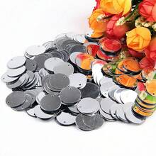 Lantejoulas redondas de 1,5 cm (15 mm) com furo lateral – Paillettes de cores misturadas AB para joias DIY, costura, decoração de vestidos (20 g, 210 unidades)