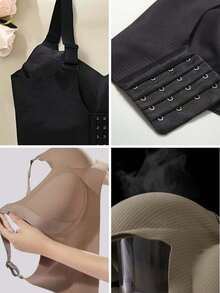 8-Piece Set Of Women's Non-Wired Lifting Bras, Seamless Padded Hip Lift Underwear With Adjustable Support - Multicolor - View 3