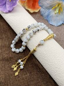 1pc 33pcs Glass Bead Classic Steady Bracelet, Suitable For Men's Daily Wear
