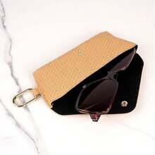 NYXIA 波西米亚风耐用 PP 材质编织草编眼镜盒硬壳夹钩时尚柔软防护眼镜袋带钩适用于女士时尚旅行必需品旅行配件旅行包度假返校学校用品眼镜盒太阳镜女士