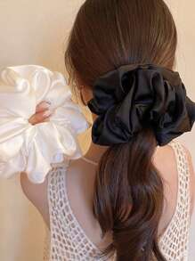 1 件装黑色大号缎面发圈，女士弹力丝绸发圈，睡眠发带，不伤发，适合多种场合，发饰、马尾辫夹、发圈、洗脸 - 彩色 - 查看 9