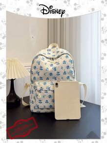 Disney 1 Pieza Oficial Autorizada | Mochila con estampado de Mickey Mouse y Stitch, de gran capacidad con compartimento para laptop | Mochila casual | Bolsa deportiva | Mochila con diseño de dibujos animados | Mochila ideal para niñas/estudiantes/adolescentes/graduados, perfecta para uso diario, excursiones, viajes, compras y regreso a la escuela