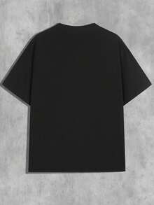[Camiseta Y2K] Camiseta de algodón inspirada en Y2K 1 pieza para mujeres| Camiseta casual de cuello redondo y manga corta con estampado de chica sonriente y "FREE HUG", top de moda elástico para todas las estaciones - Negro - Ver 4