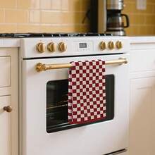 Jacquotha Soft Hand Towels 4 Pack, Orange Checkered Kitchen Towels Set, Decorative Bathroom Fall Decor 13x29 Inches2025 - Đỏ - Xem 2