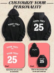 Customized Hooded Sweatshirt For Men, Personalize Your Lucky Number, Personalized Number, Personalized Logo, Text/Name/Blessing/Holiday/Anniversary Text, Personalized Text, Birthday/Valentine's Day/Father's Day/Party Anniversary/Birthday Gift, Customize Your Personal Text, Halloween/Christmas Holiday Customization, Christmas Clothes, Anniversary Gift, Valentine's Day Gift, Gift For Husband, Gift For Him