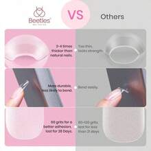 Beetles Medium Almond Nail Tips Etch X Nail Tips 12 Sizes 576PCS Half Matte Full Cover Nail Tips Gelly Tips False Nails Clear Acrylic Nails Glue On Nails DIY Nail Extension Gift For Women -It Is Important For Beauties - MediumAlmond576pcs - View 5