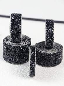 1 Roll DIY Black Self-Adhesive Rhinestone Tape, Black AB Rhinestone Strips, Diamond Crystal Rhinestone Tape Sticker Roll, Shiny Rhinestones, Suitable For Home Decor, Room Decor, Mirror, Vanity, Photo Frame, Crafts, Fabric, Car, Clothing, Bottle, Cake, Phone, Birthday, Wedding & Holiday Decoration - Black - View 10
