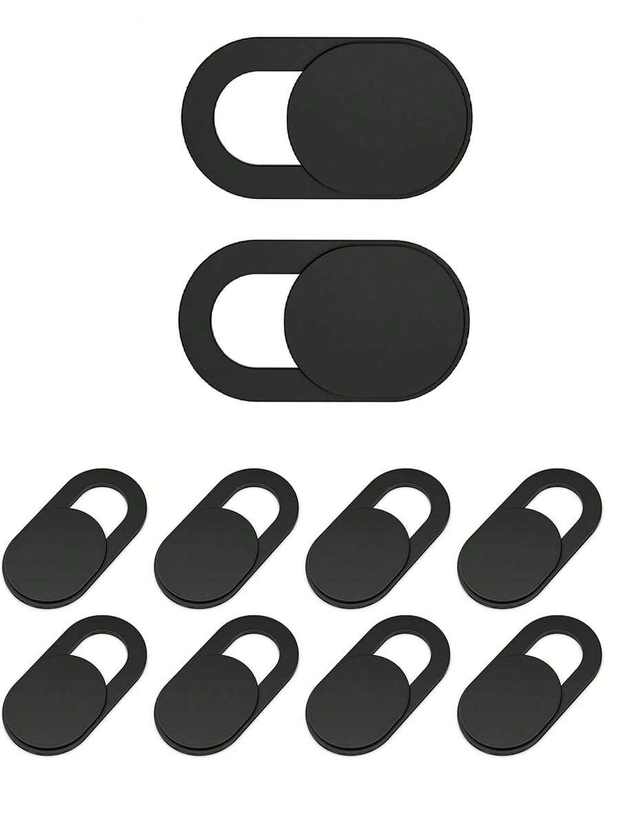10pcs Ultra-Thin Webcam Cover Slide, Privacy Protection Shutter Suitable For Laptop, Computer, Tablet, Apple 14/13/12/8/7/6 Plus [Black]