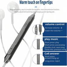 2PCS/1pc USB C In Ear Wired Headset Black,Type C Stereo Wired Earphone Headphones,Type-C Connector In Ear Wired Earphones Compatible With Samsung Galaxy S25/S24/S23/S22/S21/S20,Braided Line With Microphone And Volume Remote Stereo Wired Earbuds Earphone - Black - View 3