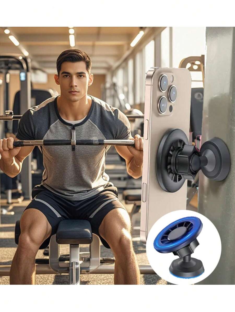 1个适用于健身房和高尔夫球车的磁性手机支架 - 360°旋转，重型磁铁底座（适用于铁质表面）。易于安装（不防水）。兼容4.7-6.5英寸手机 - 非常适合锻炼和自拍，兼容和安卓手机，是生日、家人、朋友的礼物，车载配件，车载手机支架 - 彩色 - 查看 1