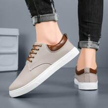 Flipark 男士帆布鞋学生滑板鞋休闲透气男鞋 - 灰色 - 查看 5