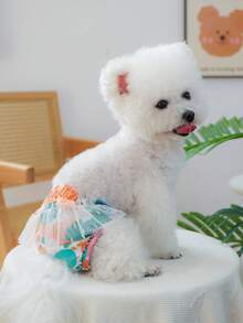 1 Stück Haustierbekleidung, Hunde-/Katzenkleidung, fröhliche Welpen lässige modische süße bequeme Blumen-Windelhose - Sommersoda - Verschiedenfarbig - Übersicht 4