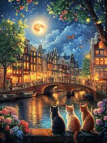 5D DIY Diamond Painting Kit, Landscape Diamond Painting, Adult Beginner 5D Full Round Diamond Embroidery Crystal Mosaic Handicraft, Comes With A Set Of Tools, Suitable For Home Wall Decoration, Thanksgiving Christmas Gift For Family And Friends - Multicolor - View 11