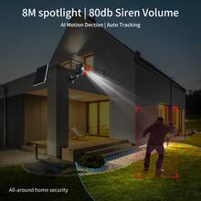 Solar-Powered IP65 Waterproof Security Camera, 2K High-Definition Outdoor/Indoor Wireless Camera, With Artificial Intelligence Motion Detection, Two-Way Audio, 5200 Mah Battery And Solar Panel, Suitable For Home, Pet, Babysit Camera, Garage, Yard, Solar Security Camera