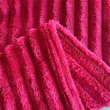 1pc Red Flannel Blanket, Christmas Gift, Soft Fleece Throw Blanket For Bed, Sofa, Car, Office Nap, Shawl - Burgundy - View 3