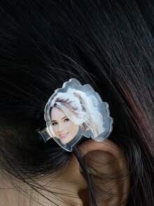 Customized Acrylic Hair Clips With Photo, Name Alligator Flat Hair Claw, Birthday Wedding Accessories - Style a - View 5
