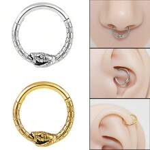 1 Pc 16G Septum Rings Hypoallergenic 316L Stainless Steel Snake Daith Piercing Jewelry Cartilage Earrings For Women