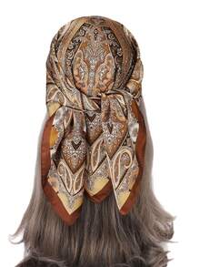 1条佩斯利花纹波西米亚风头巾，可作沙滩时尚围脖或连衣裙使用