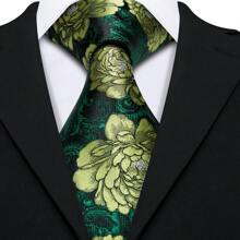 Men Tie Vintage Paisley Paisley Dark Green Tie Classic Necktie Set Pocket Square Cufflinks Formal Wedding St Patrick's Day