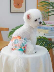 1 Stück Haustierbekleidung, Hunde-/Katzenkleidung, fröhliche Welpen lässige modische süße bequeme Blumen-Windelhose - Sommersoda - Verschiedenfarbig - Übersicht 2