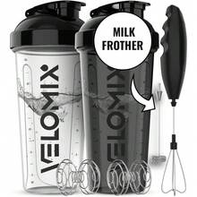 2 Pack 28oz Fitness Shaker Bottles With Stainless Steel Whisk Balls, Leakproof Protein Mixer Cup For Gym Workout School Travel, Includes Cleaning Brush & Wide Mouth Design For Easy Mixing - 提升起泡器 - 查看 1