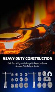 Orion Motor Tech 24pcs Heavy Duty Disc Brake Piston Caliper Compressor Rewind Tool Set And Wind Back Tool Kit For Brake Pad Replacement Reset, Fits Most American, European, Japanese Autos