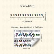 1pc Construction Truck Growth Chart Wall Decal - Removable Kids Room Decor, Height Measurement Sticker For Nursery & Toddler Boys, Self-Adhesive Educational Car Theme Decals