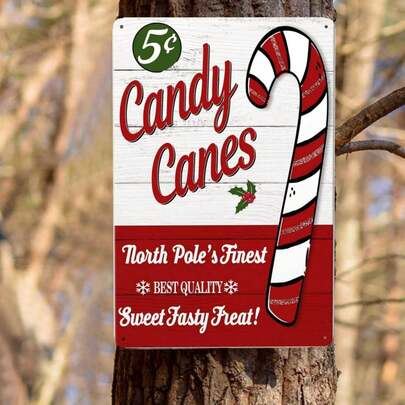 15 x 20 cm, drewniana dekoracja ścienna w kształcie laski cukrowej w stylu vintage