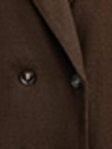 Płaszcz damski, kołnierz z karbem, zapięcie na guziki z przodu, strój codzienny i na randkę - Brązowy - Zobacz 8