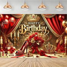 1 Băng rôn sinh nhật hoàng gia sang trọng, làm bằng chất liệu Polyester, trang trí tiệc đa năng, chủ đề ngày lễ phổ biến, thiết kế màu đỏ và vàng thanh lịch, thích hợp cho đám cưới, tiệc chia tay cuộc sống độc thân, sinh nhật, kỷ niệm - 1 CÁI - Xem 2