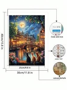 5D DIY Diamond Painting Kit, Landscape Diamond Painting, Adult Beginner 5D Full Round Diamond Embroidery Crystal Mosaic Handicraft, Comes With A Set Of Tools, Suitable For Home Wall Decoration, Thanksgiving Christmas Gift For Family And Friends - Multicolor - View 5