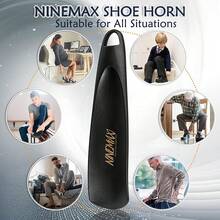 NINEMAX Calzador de Zapatos Plástico 19cm, Calzador de Botas para Mujer Hombres Mayor, Calzadores de Pequeño para Viajes - Negro/2 piezas - Ver 5