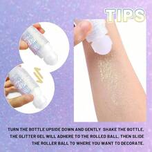 Body Glitter Gel Rollon Face Glitter For Mermaid Makeup Festival Rave Accessories Holographic Hair Glitter Gel Body Shimmer Halloween Makeup For Rave Party Ocean Glow -It Is Important For Beauties - Ánh sáng đại dương - Xem 4