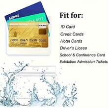 10/30/50pcs Transparent Card Protector Sleeves, Passport Card Holder, ID Badge, Work ID, Record Card Protector, Nurse ID Card Holder, Made Of PVC Material, Waterproof, Transparent PVC Horizontal Badge Holder With Resealable Quick Buckle Closure, High Transparency, RoHS And REACH Compliant, Suitable For Office And Events, Badge Holder, Clear Visible Clip, Waterproof Badge Clip,For School Supplies,Back To School - Multicolor - View 7