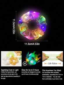 12/5 Pieces - Mermaid Led Luminous Large Tube Hair Band,Led Women's Hair Bundle - Hair Bundle, Light Up Hair Bundle, Colorful Yarn Hair Bundle Multi-Light Mode,Led Rave Hair Accessory Glow In The Dark Music Festival Rave Party Hair Accessory Give Gifts To Friends, Light Up Party Supplies, Makeup Party Thanksgiving Decoration Autumn Party Gift (Random Color)