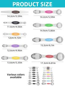 9pcs Magnetic Measuring Spoons, Stackable Measuring Spoons, Baking Measuring Spoons, Household Kitchenware Measuring Spoons, Stackable, Convenient Nesting And Storage, With American/Metric Mark-Leveler, Accurate Measurement,Suitable For Beverage Preparation, Baking And Cooking, And Kitchen Spice Seasoning Powder, Matcha Powder, Chocolate Powder, Coffee Powder, Oil,Kitchen Utensils,Kitchen Gadgets,Baking Measuring Gadgets. - - - View 3